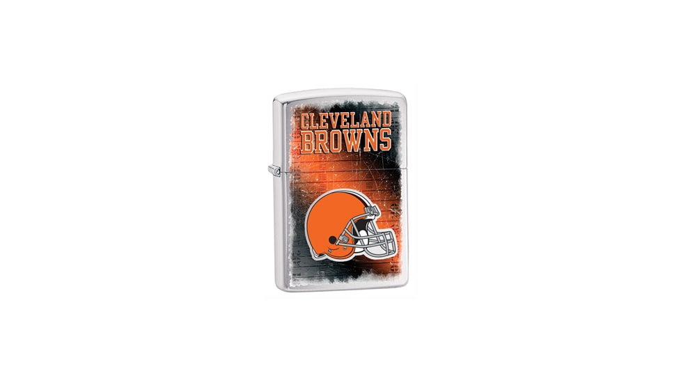 Zippo NFL Classic Style Lighter - Cleveland Browns, Brushed Chrome 28200