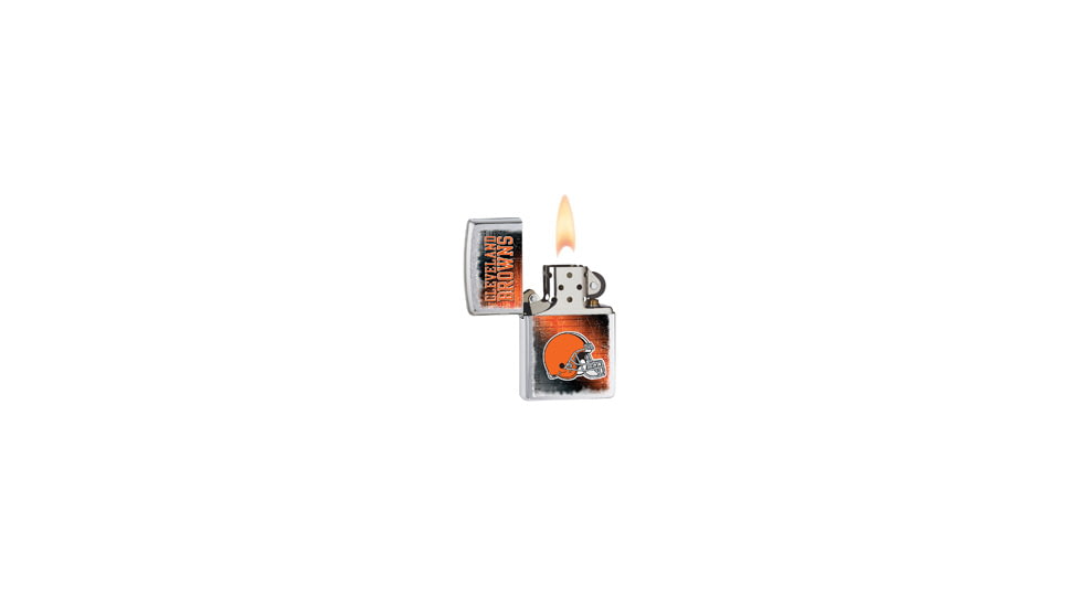 Zippo NFL Classic Style Lighter - Cleveland Browns, Brushed Chrome 28200