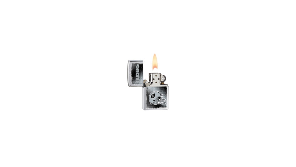 Zippo NFL Classic Style Lighter - Oakland Raiders, Brushed Chrome 28217