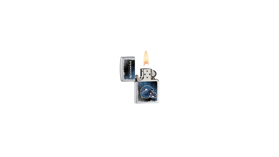 Zippo NFL Classic Style Lighter - Seattle Seahawks, Brushed Chrome 28223