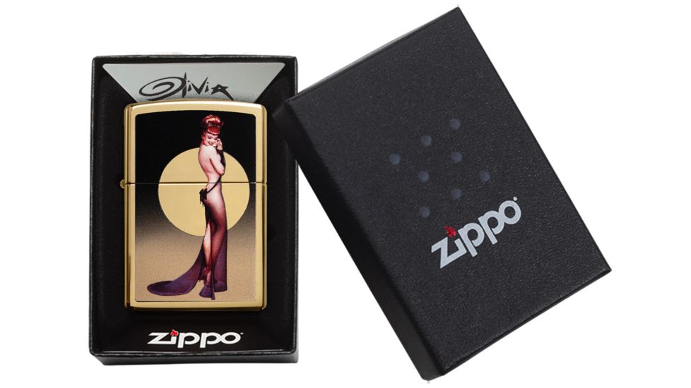 Zippo Olivia High Polish Brass Pocket Lighter, 29583