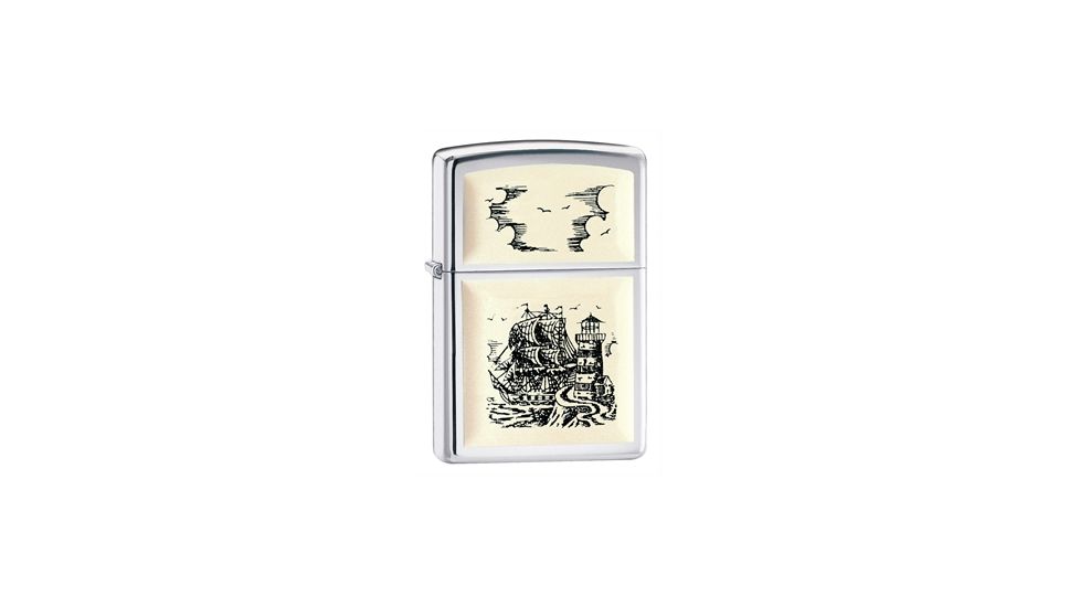 Zippo Scrimshaw Ship Emblem Classic Style Lighter 359