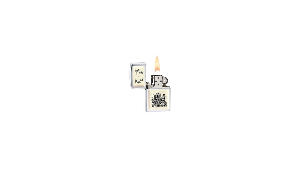 Zippo Scrimshaw Ship Emblem Classic Style Lighter 359
