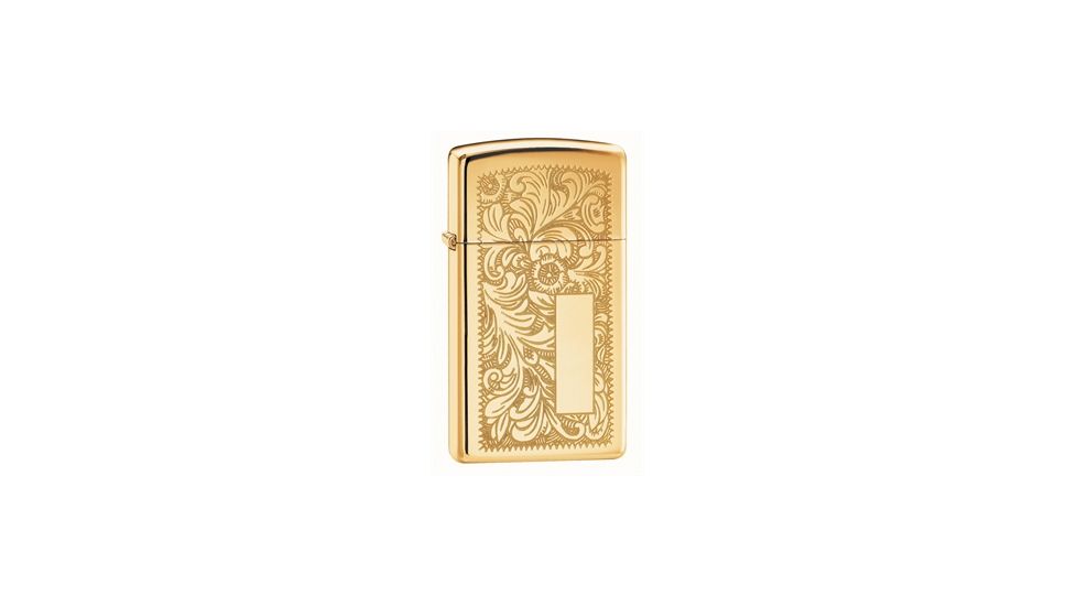 Zippo Venetian Classic Style Slim Lighter, High Polish Brass 1652B