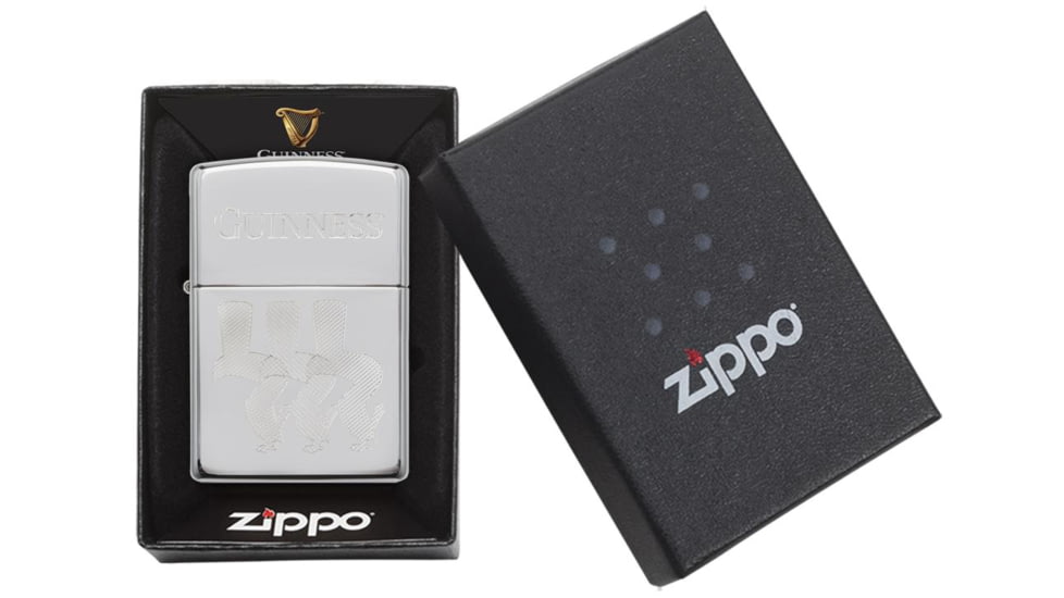 Zippo Toucan Guinness High Polish Chrome Pocket Lighter, 29648