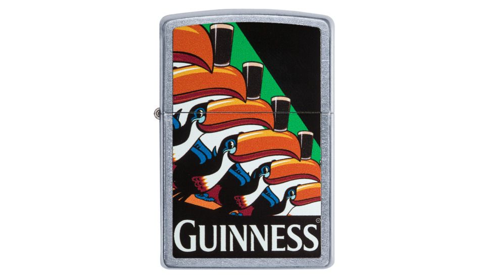 Zippo Toucan Guinness Street Chrome Pocket Lighter, 29647