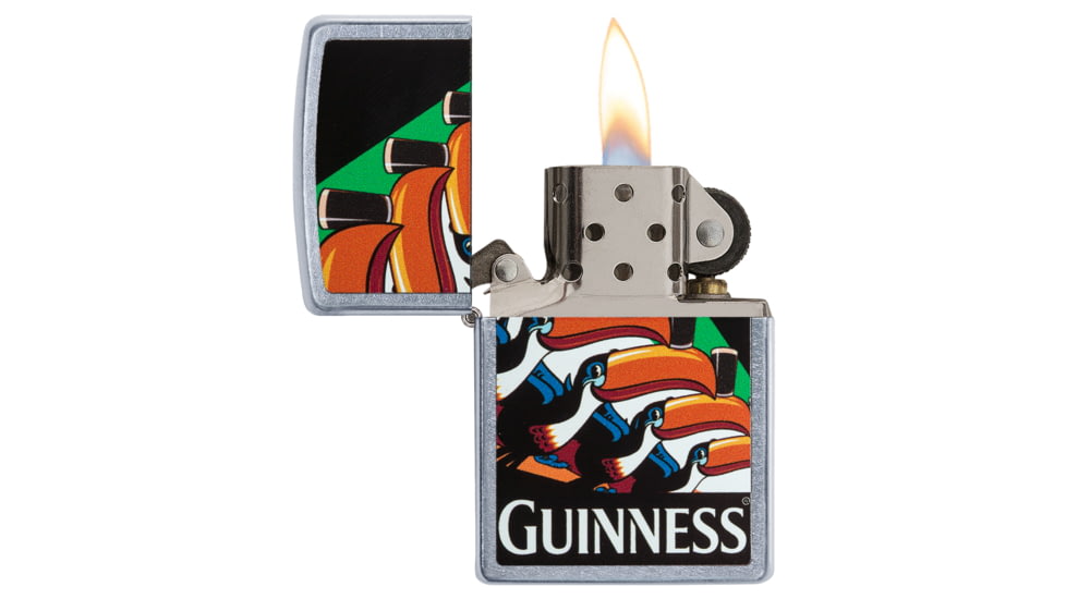 Zippo Toucan Guinness Street Chrome Pocket Lighter, 29647