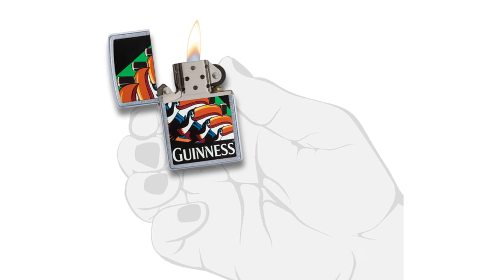 Zippo Toucan Guinness Street Chrome Pocket Lighter, 29647