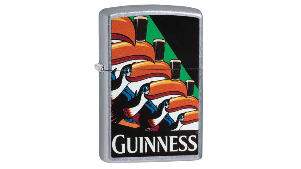 Zippo Toucan Guinness Street Chrome Pocket Lighter, 29647