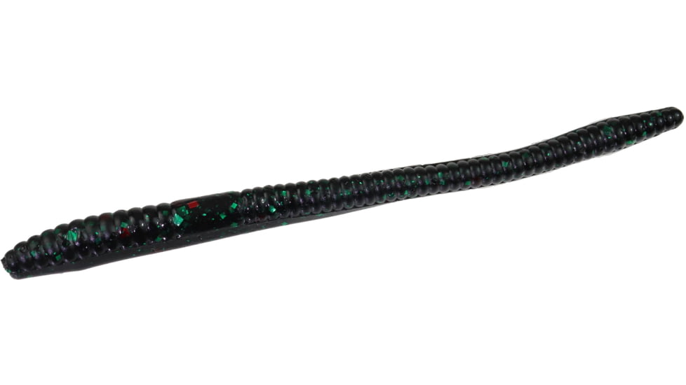 Zoom Finesse Worm, 20 Pack, 4.5in, Black Emerald, 004136X