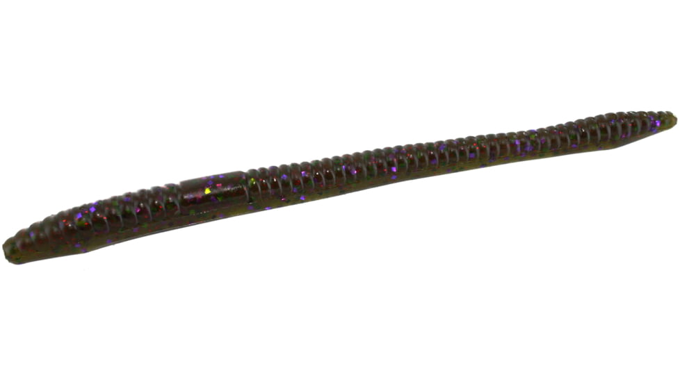 Zoom Finesse Worm, 20 Pack, 4.5in, Green Pumpkin Candy Red, 004332X