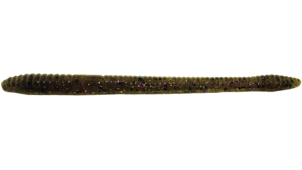 Zoom Finesse Worm, 20 Pack, 4.5in, Green Pumpkin Prp Gold, 004249X