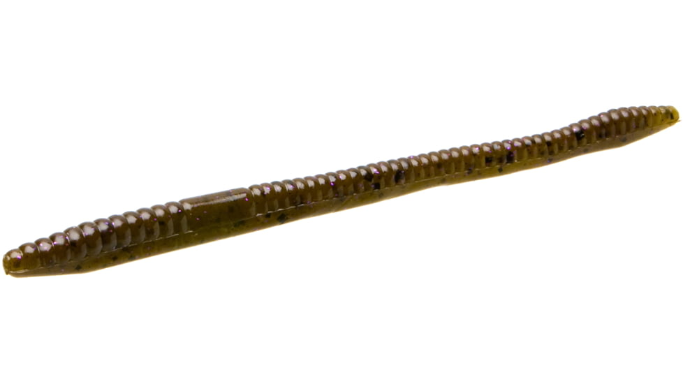 Zoom Finesse Worm, 20 Pack, 4.5in, Green Pumpkin Purple, 004248X