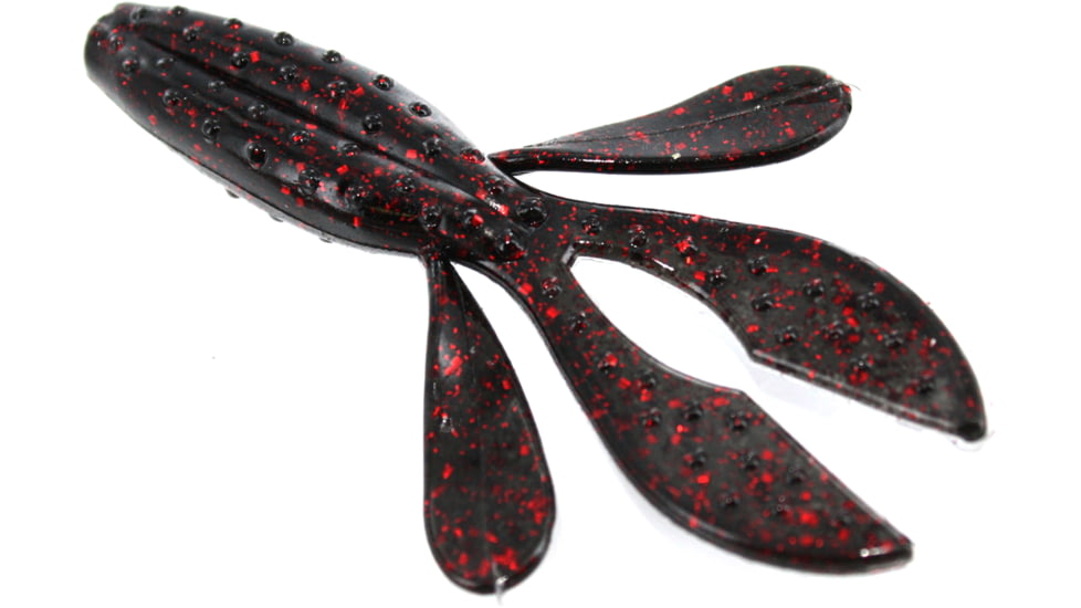 Zoom Z-Hog Jr Creature Bait, 10 Pack, 3.5in, Black Red Glitter, 123001X