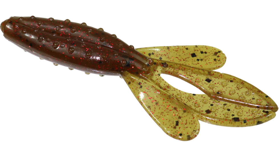 Zoom Z-Hog Jr Creature Bait, 10 Pack, 3.5in, Green Pumpkin Red, 123202X